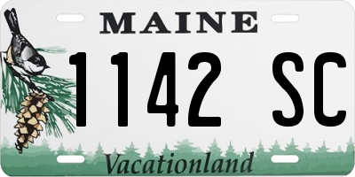 ME license plate 1142SC
