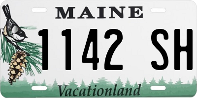 ME license plate 1142SH