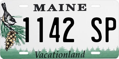 ME license plate 1142SP