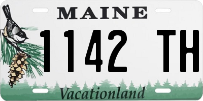 ME license plate 1142TH