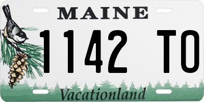 ME license plate 1142TO