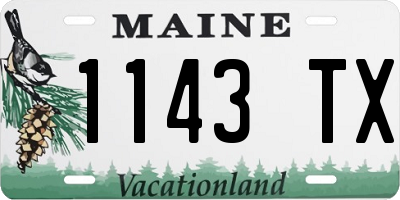 ME license plate 1143TX