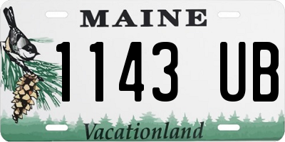 ME license plate 1143UB