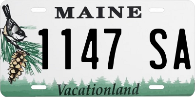 ME license plate 1147SA