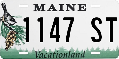 ME license plate 1147ST
