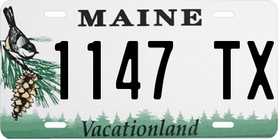 ME license plate 1147TX