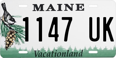 ME license plate 1147UK