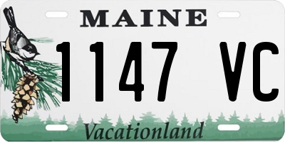 ME license plate 1147VC