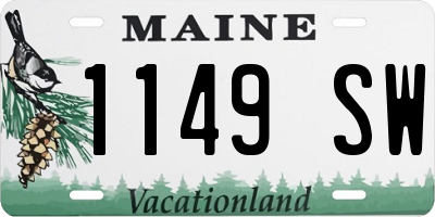ME license plate 1149SW