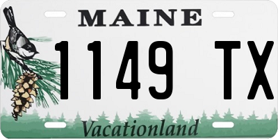 ME license plate 1149TX