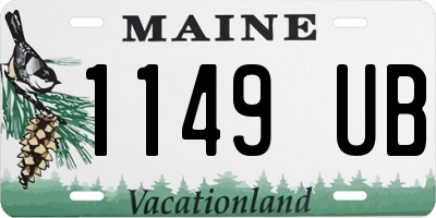 ME license plate 1149UB
