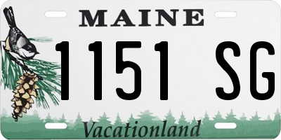 ME license plate 1151SG