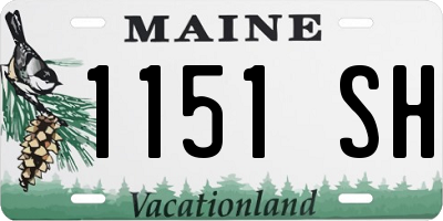 ME license plate 1151SH