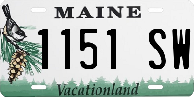 ME license plate 1151SW