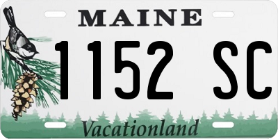 ME license plate 1152SC