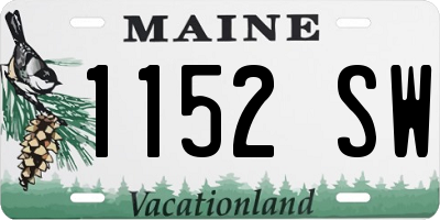 ME license plate 1152SW