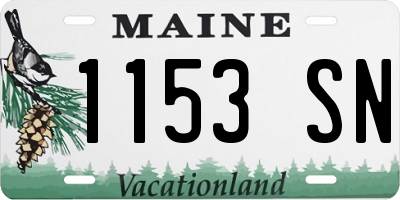 ME license plate 1153SN
