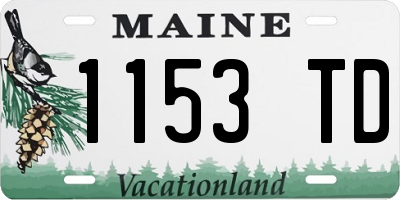ME license plate 1153TD