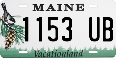 ME license plate 1153UB