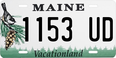 ME license plate 1153UD