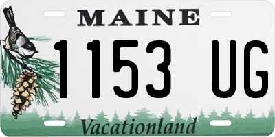 ME license plate 1153UG