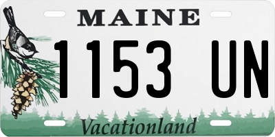 ME license plate 1153UN