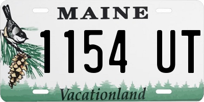 ME license plate 1154UT