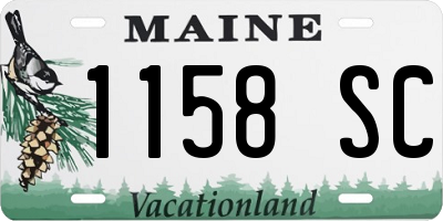 ME license plate 1158SC