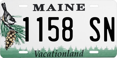 ME license plate 1158SN