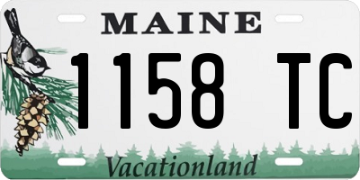 ME license plate 1158TC