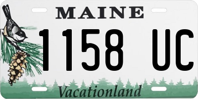 ME license plate 1158UC