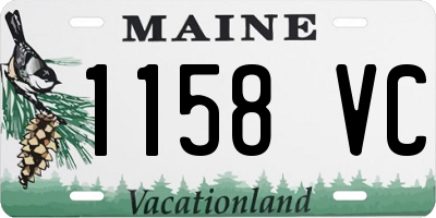 ME license plate 1158VC