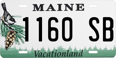 ME license plate 1160SB