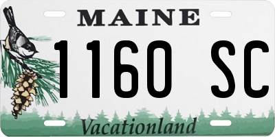 ME license plate 1160SC