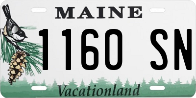 ME license plate 1160SN