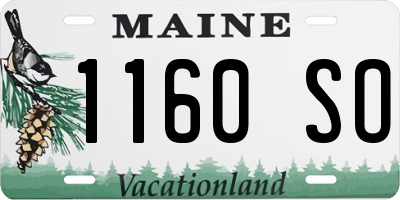 ME license plate 1160SO