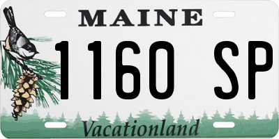 ME license plate 1160SP
