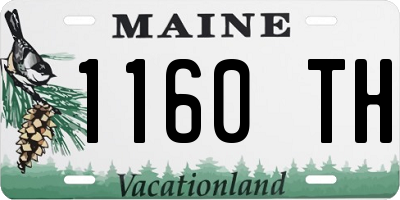 ME license plate 1160TH