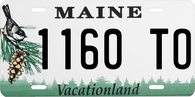 ME license plate 1160TO
