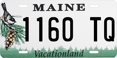 ME license plate 1160TQ