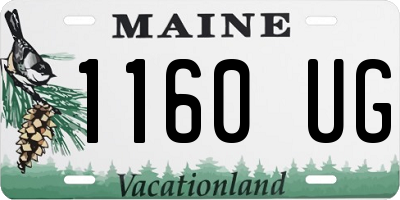 ME license plate 1160UG