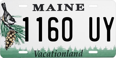 ME license plate 1160UY
