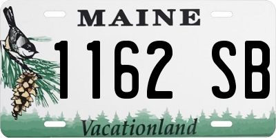 ME license plate 1162SB