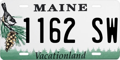 ME license plate 1162SW