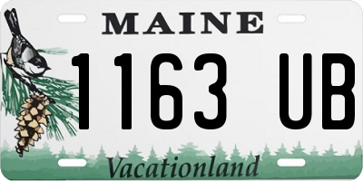 ME license plate 1163UB