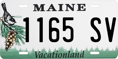 ME license plate 1165SV