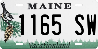 ME license plate 1165SW