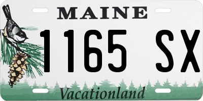 ME license plate 1165SX