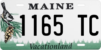 ME license plate 1165TC