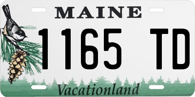 ME license plate 1165TD